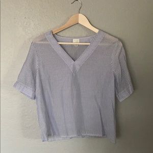 Sheer nautical stripe blouse
